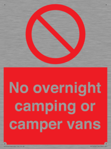No overnight camping or camper vans